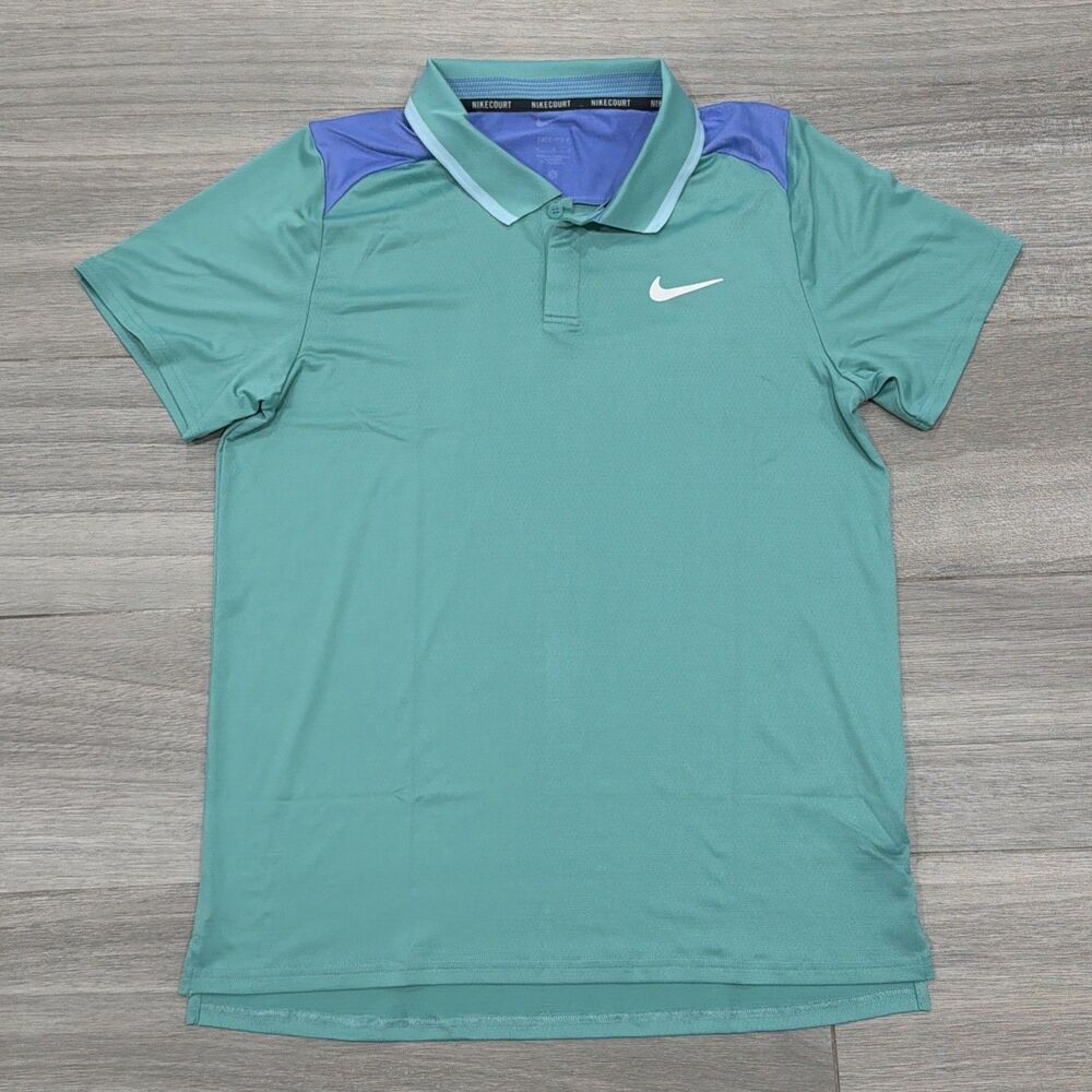 Nike Court Advantage Dri-FIT Tennis Polo Shirt Green FD5314-300 Men's Medium NEW